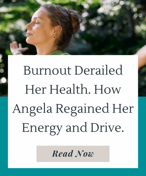 Burnout left Angela feeling drained and chipped away at her health. With healing foods, mineral support, and rebalancing her nervous system, Angela regained her energy, drive, and sense of joy.